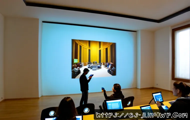 Home 17 관객 참여 창작을 위한 기술적 고려사항 - Photorealistic community creative workshop in a modern cultural center in Madrid, diverse adult part...